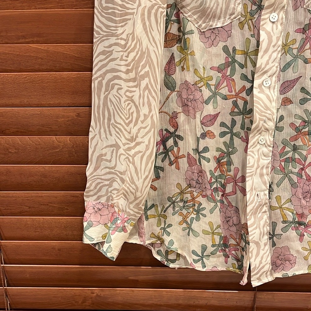 Reformation Floral Patchwork Button Down Shirt - Picture 4 of 12